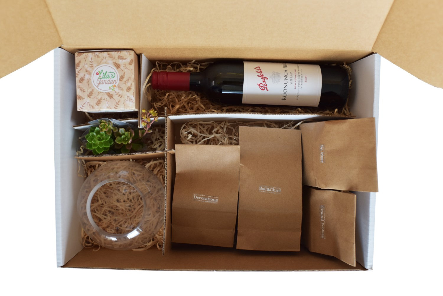 Mindfulness Terrarium DIY Kit Plant Hamper with Wine and Aromatherapy