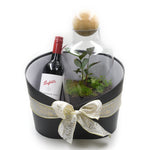 Load image into Gallery viewer, Terrarium, Candle and Wine Gift Basket
